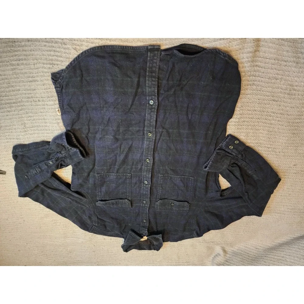 The North Face Mens Plaid Flannel Button Down Shirt‎ Navy Green NF0A7T56 Large